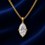 Marquise Diamond Necklace, 14K Solid Gold Solitaire Pendant, Minimalist Bridal Jewelry, Dainty Anniversary Gift for Her