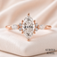 Marquise Diamond Engagement Ring, 14K Solid Gold Cluster Setting, Pear Side Stones, Unique Bridal Jewelry, Anniversary Gift for Her