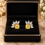 Yellow Cushion Diamond Stud Earrings, Marquise Cluster Floral Studs, 14K Gold Bridal Jewelry, Anniversary Gift for Her