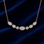 Oval Diamond Necklace, 14K Solid Gold Seven Stone Pendant, Graduated Bridal Jewelry, Minimalist Anniversary Gift for Her