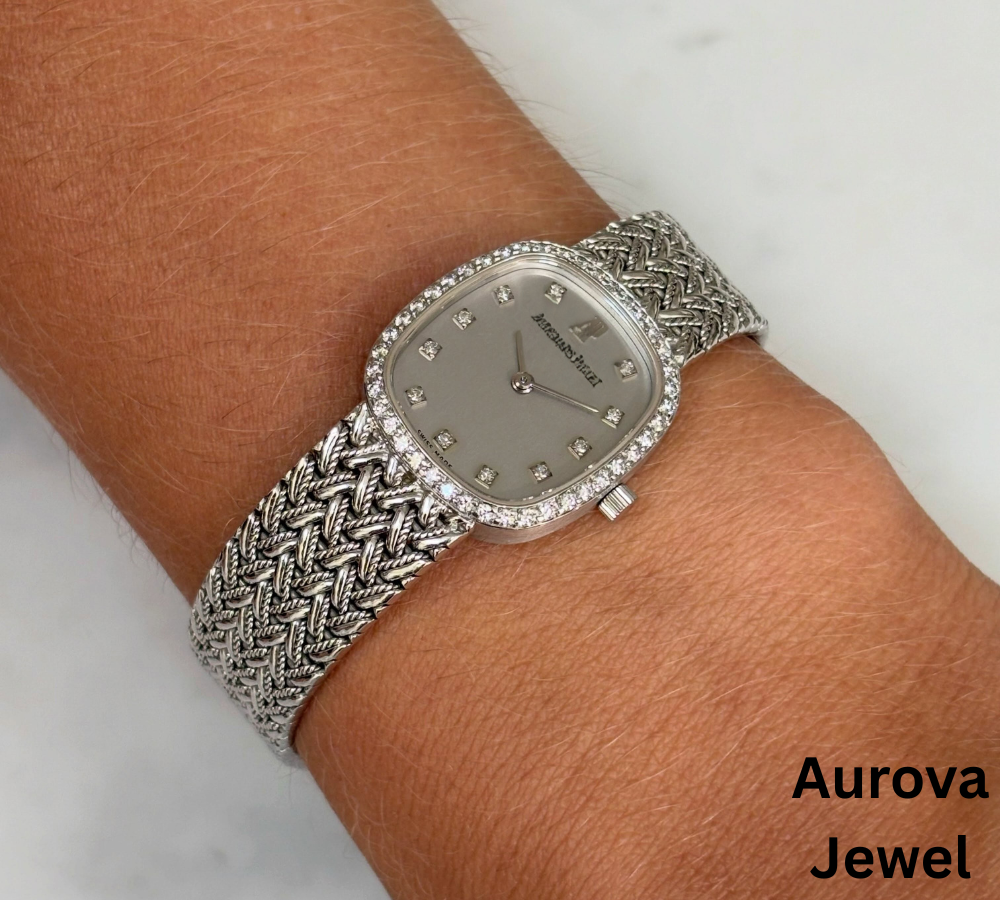 Diamond Bezel Watch | Luxury Diamond Dress Watch | Swiss Style Diamond Watch Secondary image
