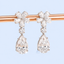 Elegant Floral Crystal Drop Earrings for Women – Luxury Teardrop Diamond-Look Earrings