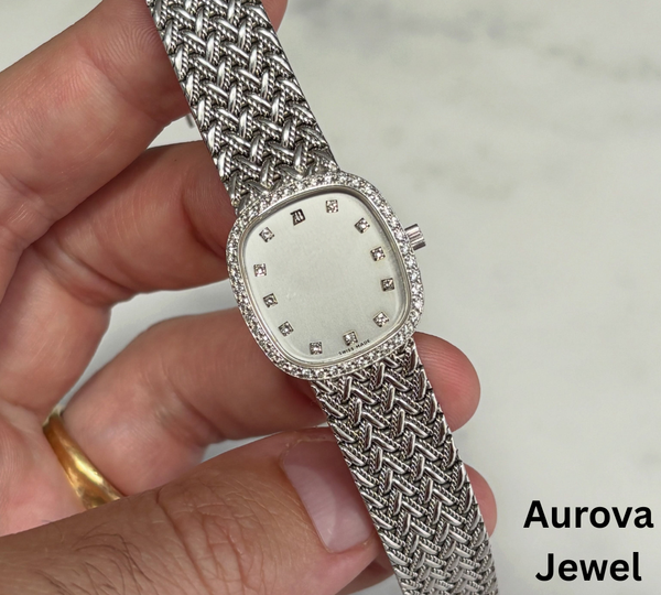 Diamond Bezel Watch | Luxury Diamond Dress Watch | Swiss Style Diamond Watch