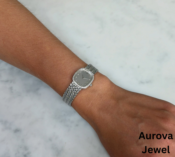Diamond Bezel Watch | Luxury Diamond Dress Watch | Swiss Style Diamond Watch