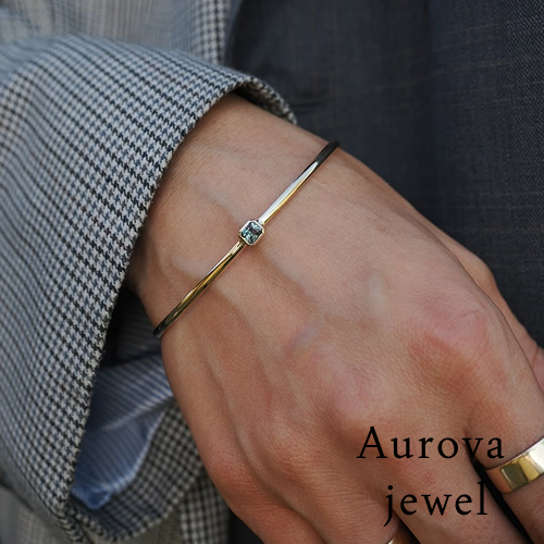Diamond Bangle Bracelet | Minimalist Gold Diamond Bangle | 14K Gold Bracelet