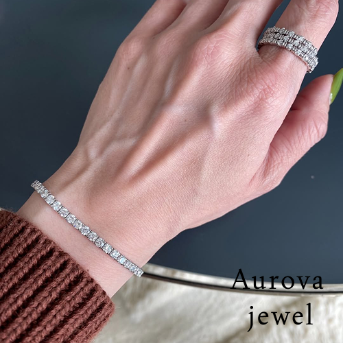 Round Diamond Tennis Bracelet | Classic Luxury Diamond Bracelet Secondary image