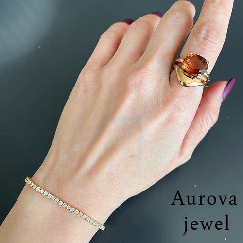 Round Diamond Tennis Bracelet in 14K Yellow Gold | Lab-Grown Diamond Bracelet Secondary image