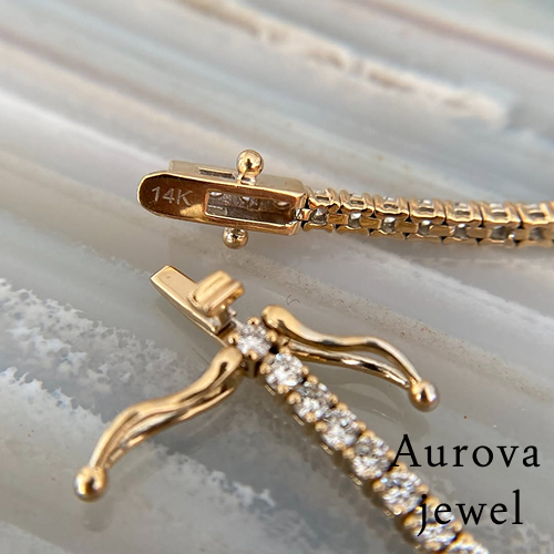 Round Diamond Tennis Bracelet in 14K Yellow Gold | Lab-Grown Diamond Bracelet