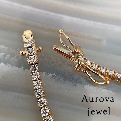 Round Diamond Tennis Bracelet in 14K Yellow Gold | Lab-Grown Diamond Bracelet