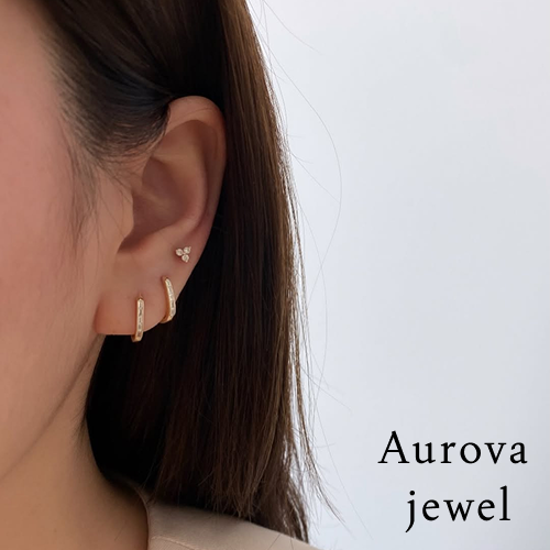 Baguette Diamond Hoop Earrings | Gold Huggie Earrings