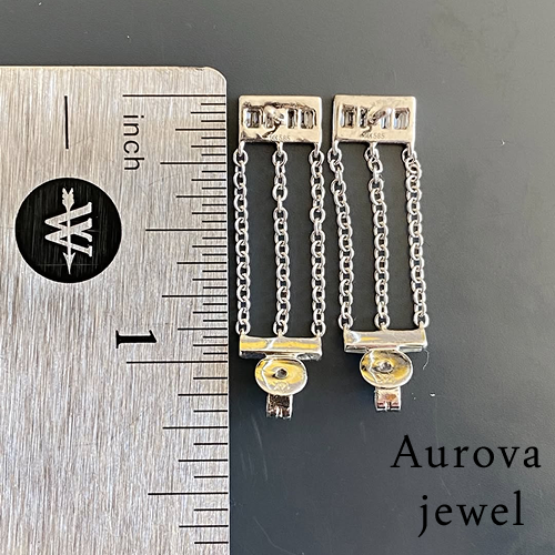Diamond Chain Drop Earrings | Geometric Gold Dangle Earrings