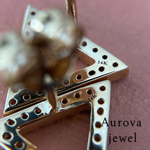 Triangle Diamond Stud Earrings | Geometric Gold Earrings