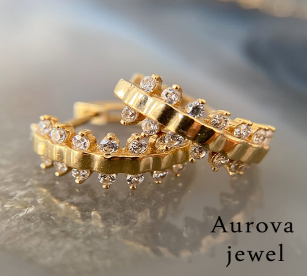 Diamond Hoop Earrings | Gold Huggie Diamond Earrings Secondary image