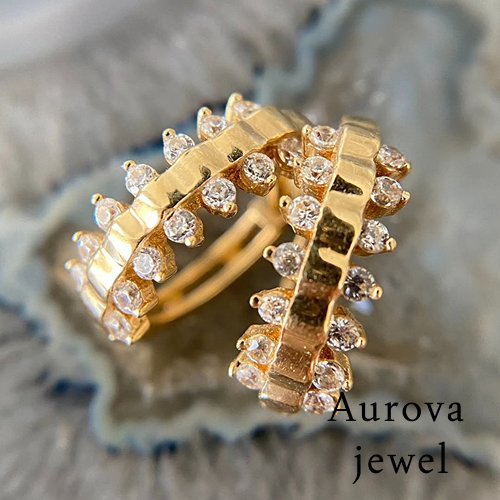 Diamond Hoop Earrings | Gold Huggie Diamond Earrings