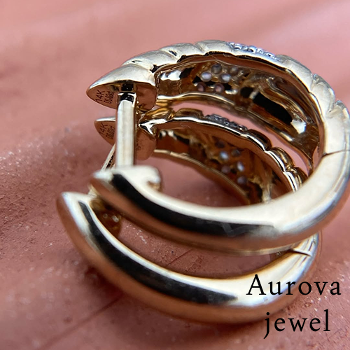 Diamond Huggie Hoop Earrings | Pavé Gold Diamond Hoops
