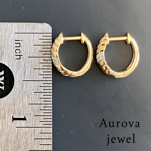 Diamond Huggie Hoop Earrings | Pavé Gold Diamond Hoops