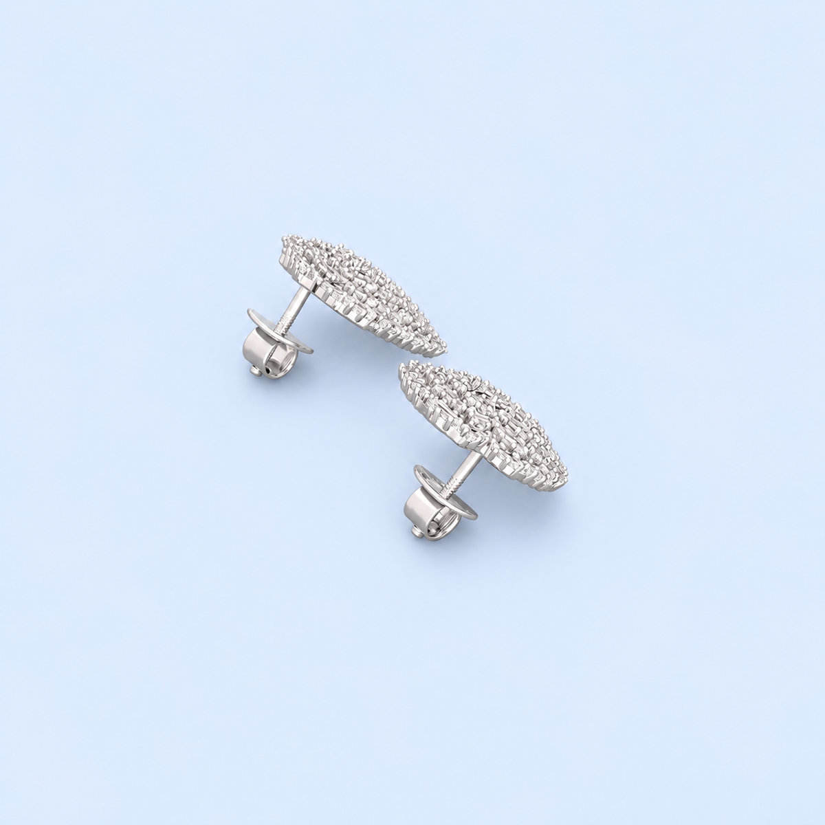 Elegant Baguette Cut Diamond-Style Stud Earrings for Women | Luxury Heart-Shaped Knot Design with Sparkling Baguette and Round Cut Stones