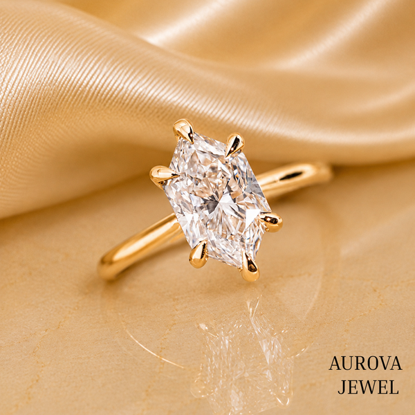Marquise Diamond Engagement Ring, 14K Solid Gold Solitaire Ring, Minimalist Diamond Ring, Unique Bridal Ring, Anniversary Gift for Her