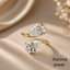 Pear Shaped Diamond Bypass Ring | Two Stone Gold Ring | Aurova Jewel