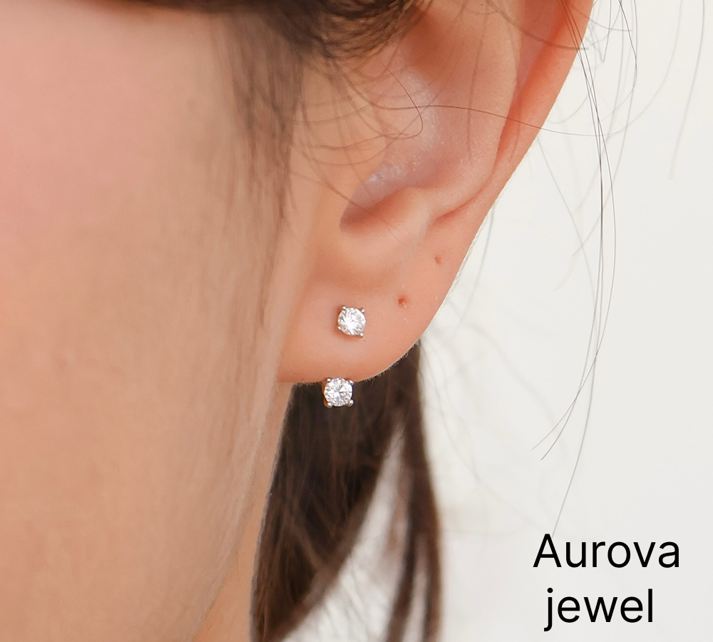 Diamond Jacket Earrings | Round Diamond Ear Jacket Earrings | 14K Gold Fine Jewelry