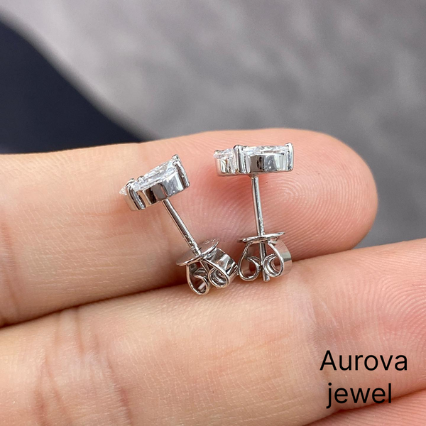 Marquise Cut Diamond Floral Stud Earrings | Elegant Diamond Flower Earrings