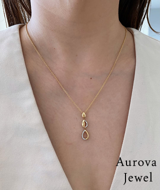 Pear Diamond Drop Pendant Necklace | Diamond Teardrop Necklace | 14K Gold Pendant Main image