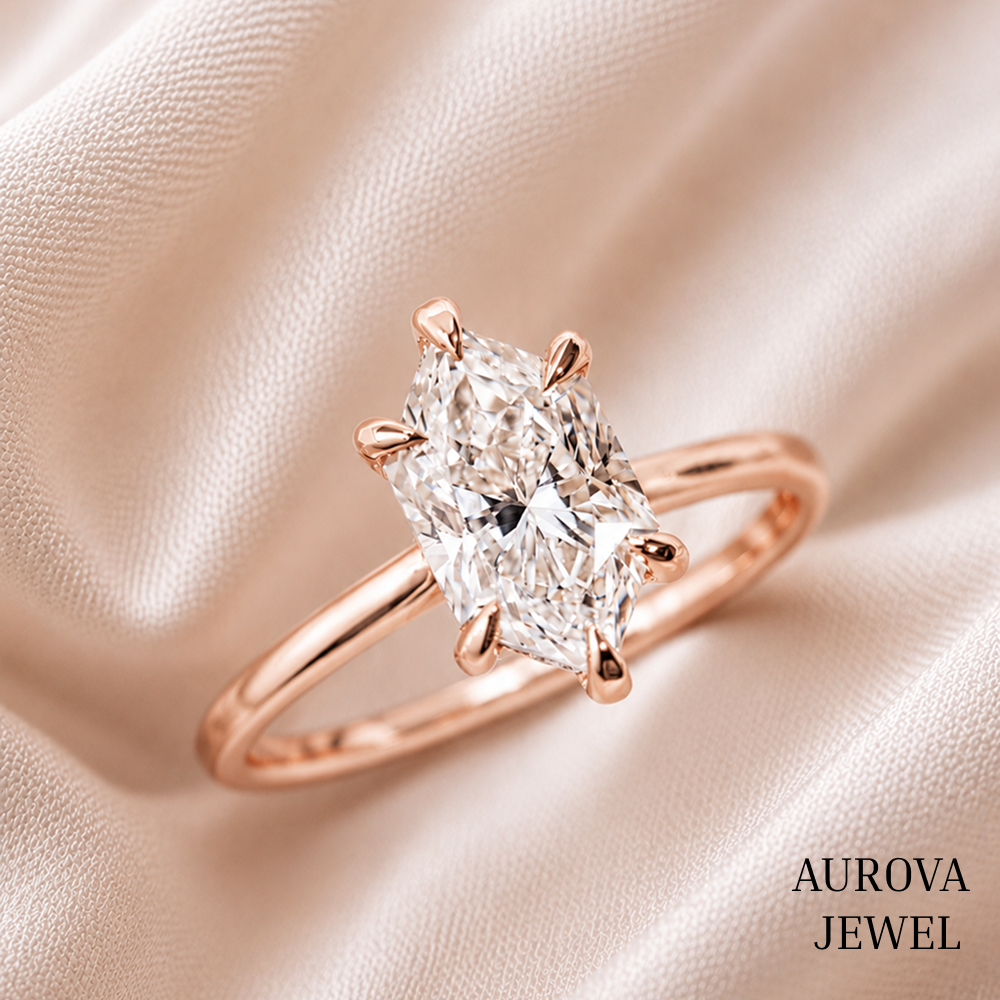 Marquise Diamond Engagement Ring, 14K Solid Gold Solitaire Ring, Minimalist Diamond Ring, Unique Bridal Ring, Anniversary Gift for Her