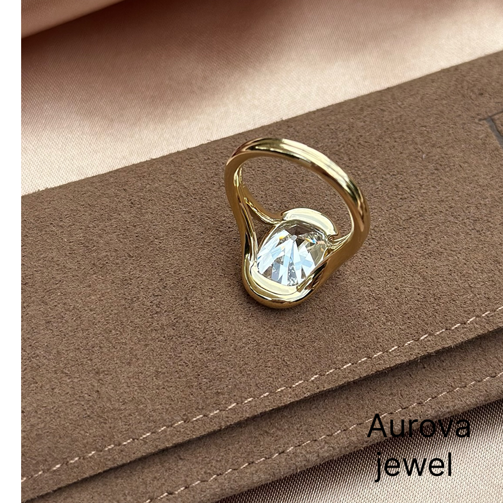 Old Cut Diamond Ring | Oval Vintage Gold Ring | Aurova Jewel