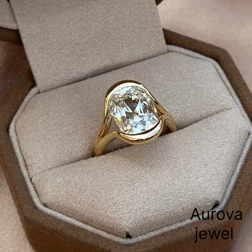 Old Cut Diamond Ring | Oval Vintage Gold Ring | Aurova Jewel