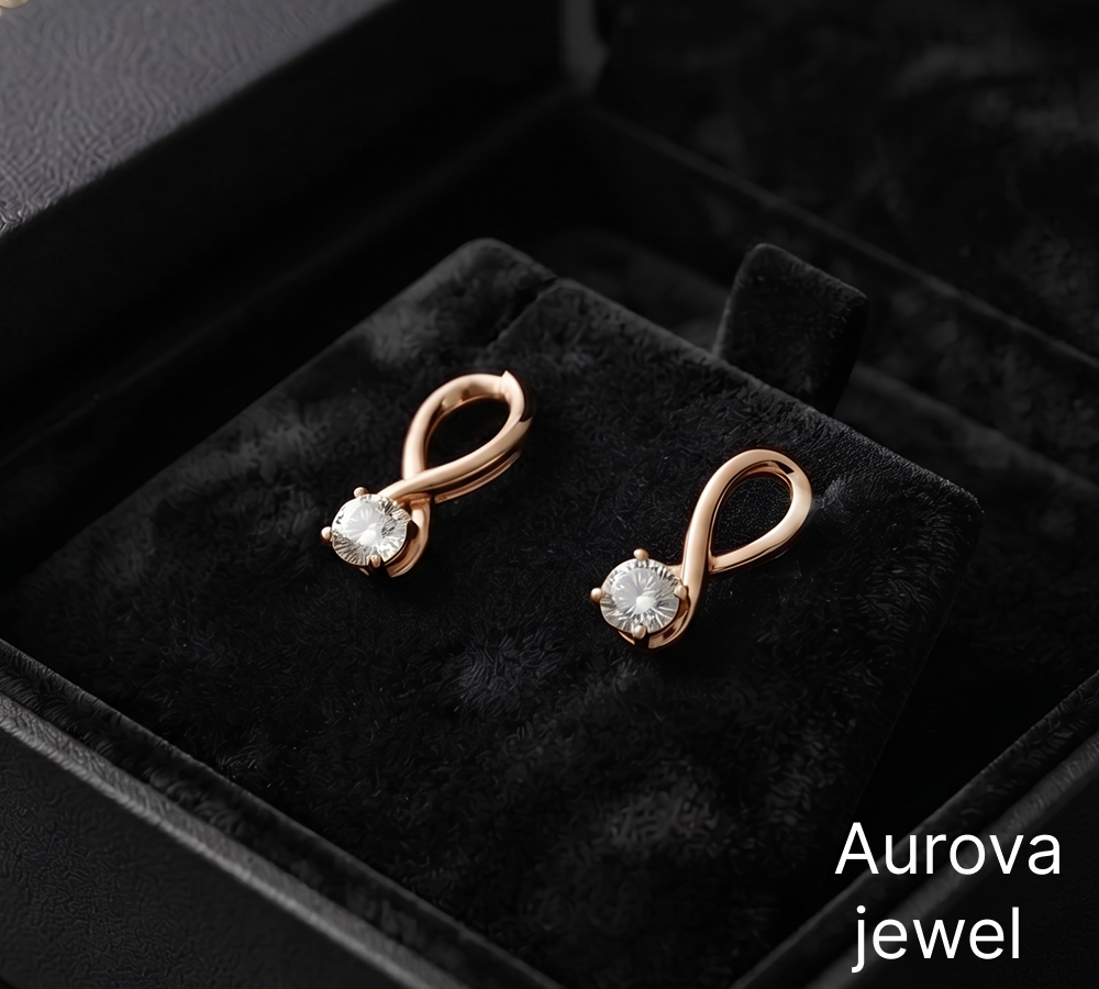 Diamond Loop Stud Earrings | Elegant Gold Teardrop Diamond Earrings