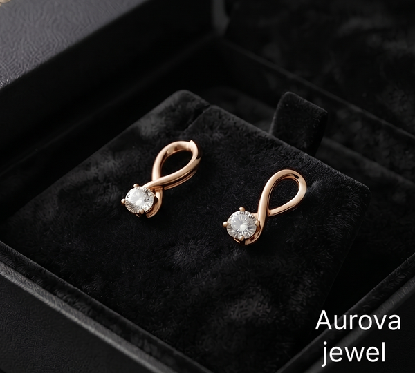 Diamond Loop Stud Earrings | Elegant Gold Teardrop Diamond Earrings