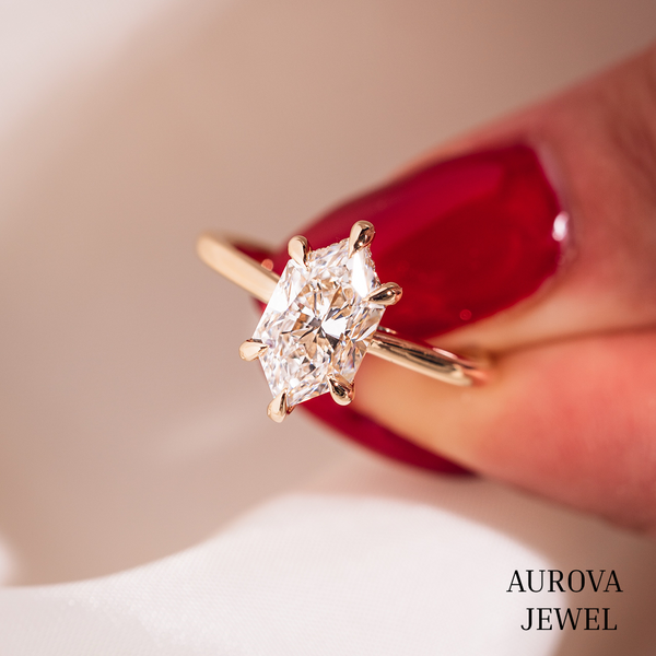 Marquise Diamond Engagement Ring, 14K Solid Gold Solitaire Ring, Minimalist Diamond Ring, Unique Bridal Ring, Anniversary Gift for Her