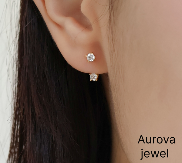 Diamond Jacket Earrings | Round Diamond Ear Jacket Earrings | 14K Gold Fine Jewelry