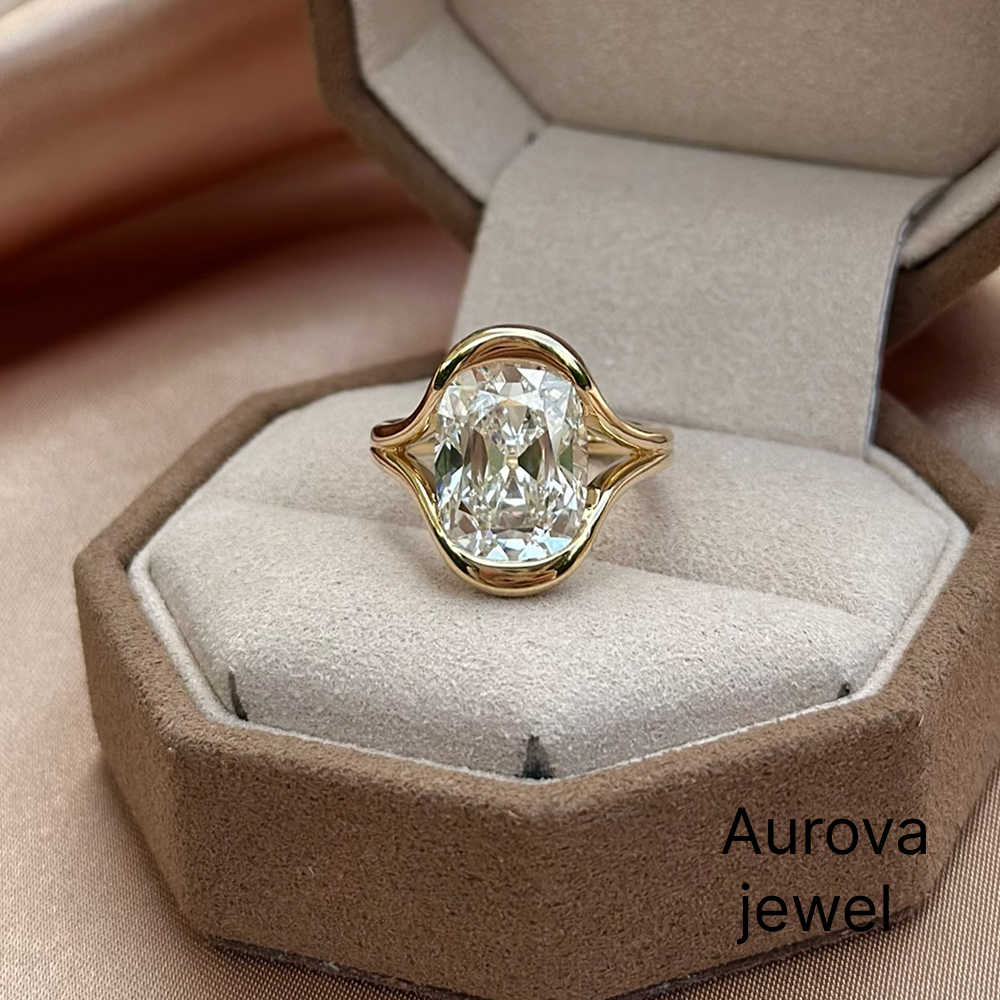 Old Cut Diamond Ring | Oval Vintage Gold Ring | Aurova Jewel