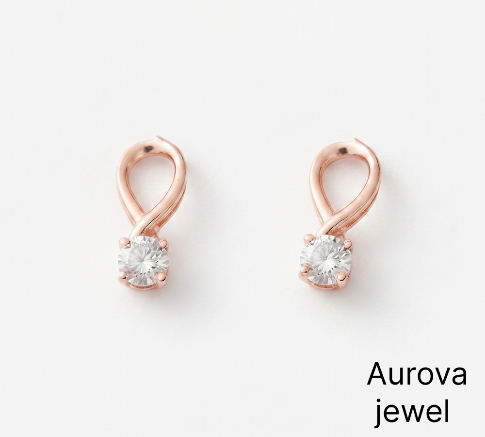 Diamond Loop Stud Earrings | Elegant Gold Teardrop Diamond Earrings