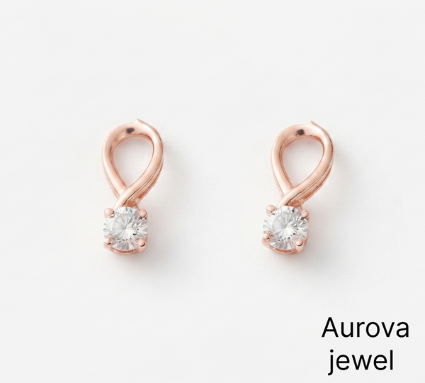 Diamond Loop Stud Earrings | Elegant Gold Teardrop Diamond Earrings