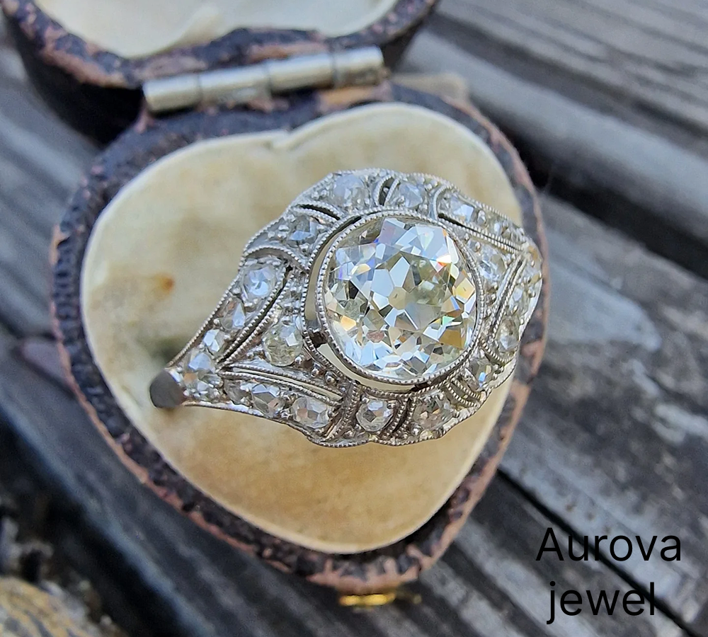 Vintage Old Mine Cut Diamond Engagement Ring | Antique Gold Ring Secondary image