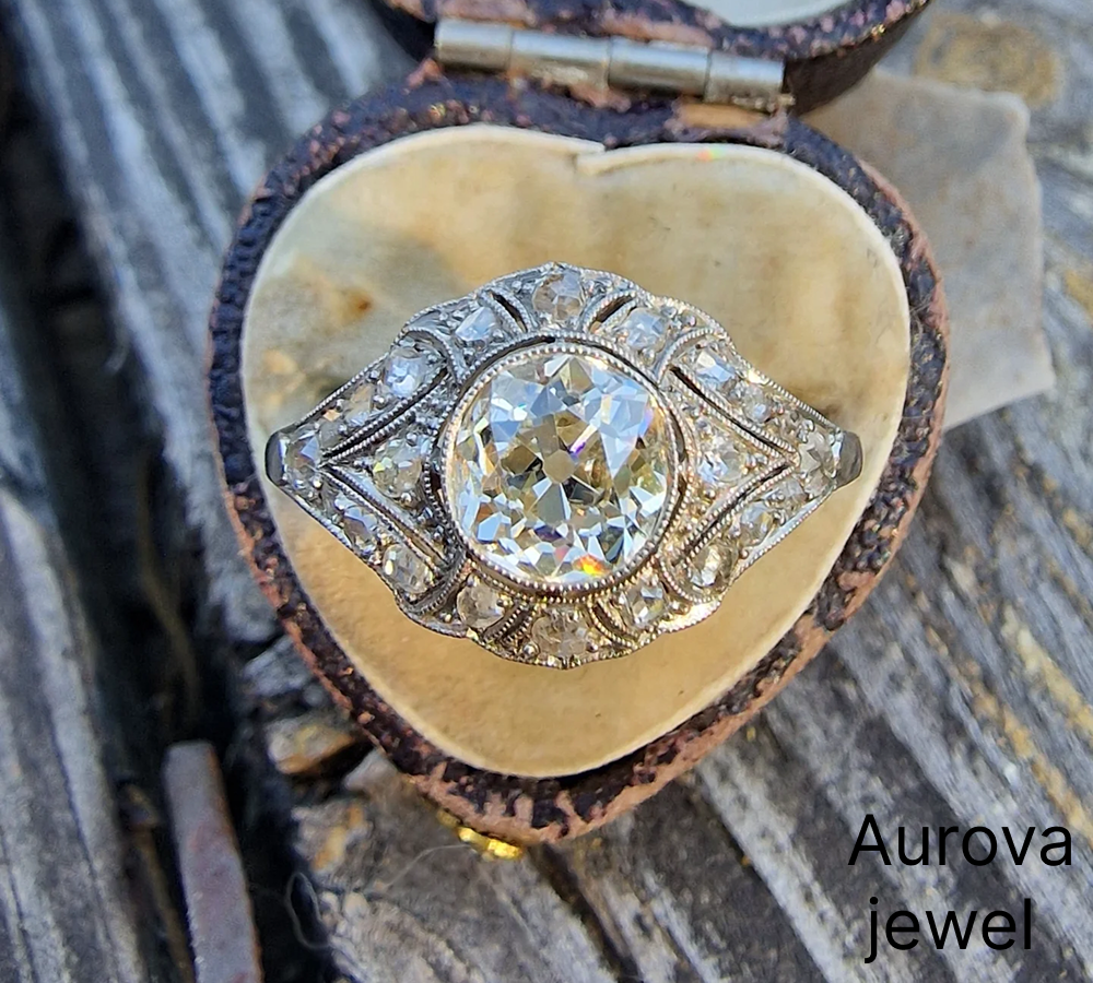 Vintage Old Mine Cut Diamond Engagement Ring | Antique Gold Ring