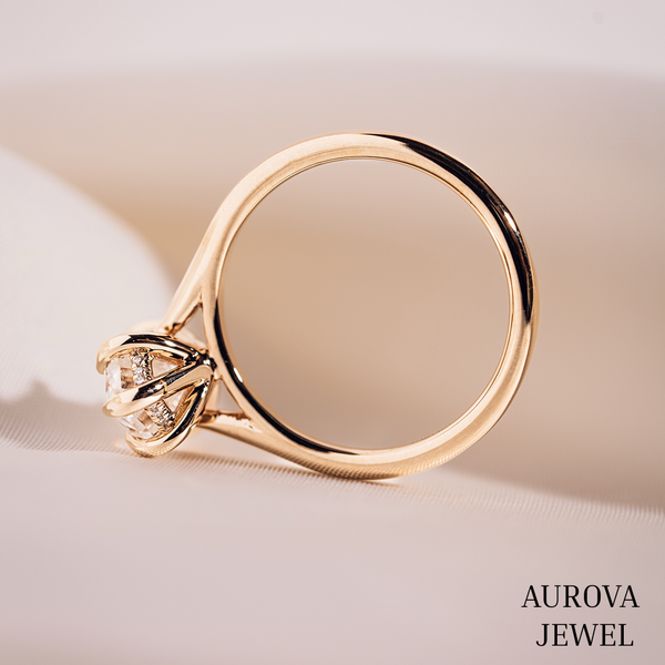 Marquise Diamond Engagement Ring, 14K Solid Gold Solitaire Ring, Minimalist Diamond Ring, Unique Bridal Ring, Anniversary Gift for Her