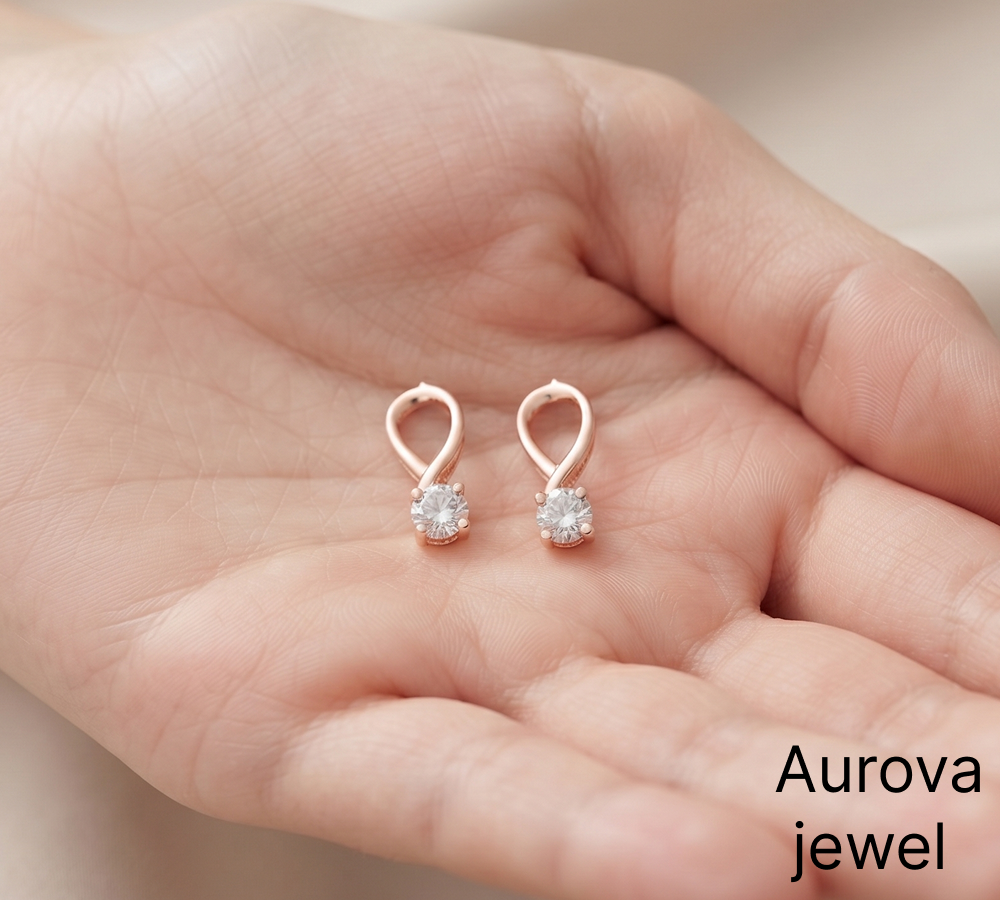 Diamond Loop Stud Earrings | Elegant Gold Teardrop Diamond Earrings