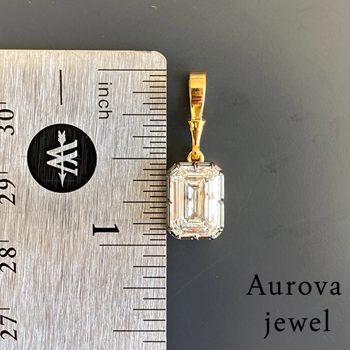Emerald Cut Diamond Pendant Necklace in 14K Yellow Gold | Lab-Grown Diamond Necklace