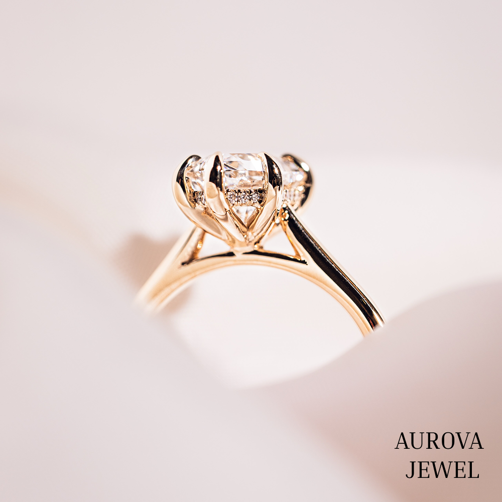 Marquise Diamond Engagement Ring, 14K Solid Gold Solitaire Ring, Minimalist Diamond Ring, Unique Bridal Ring, Anniversary Gift for Her