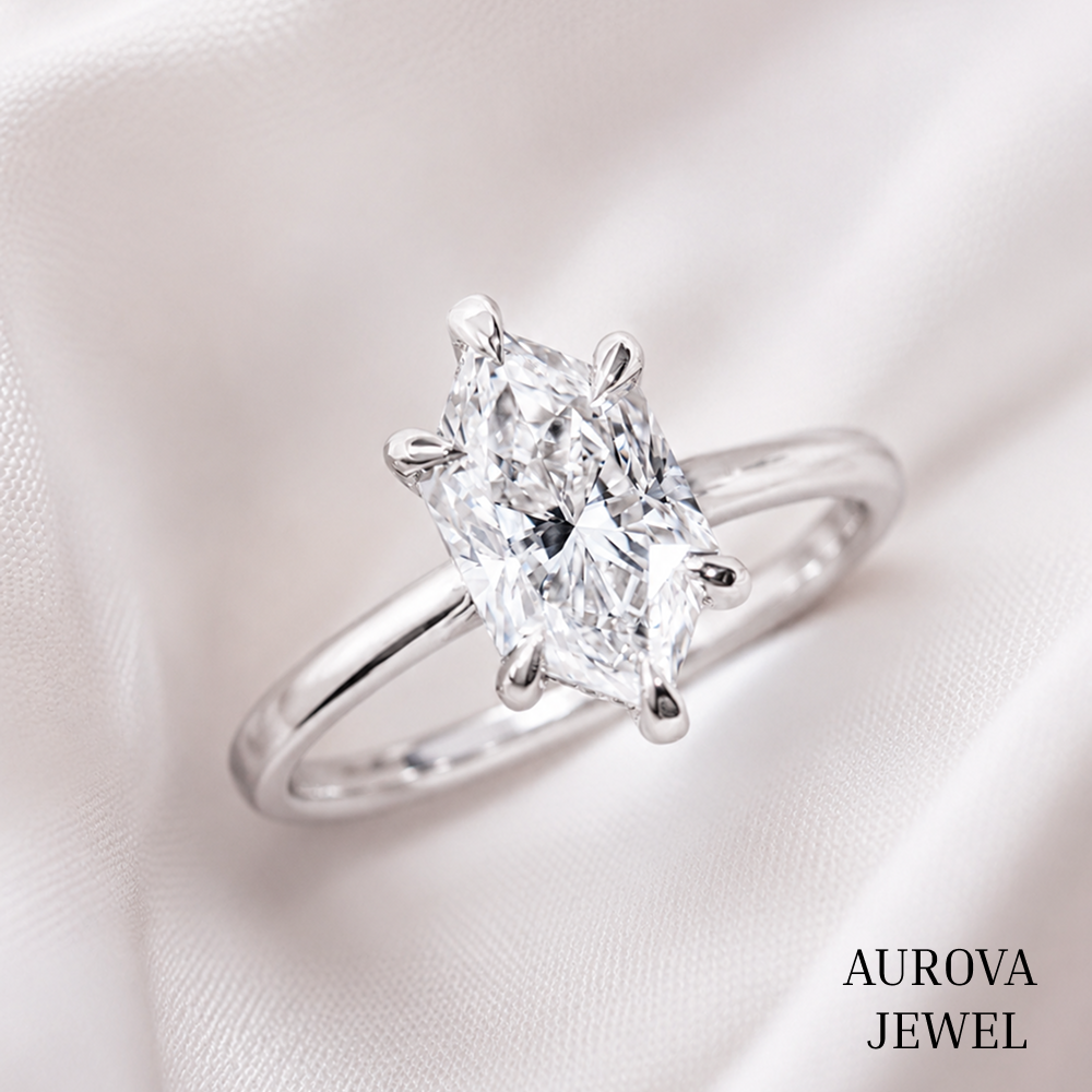 Marquise Diamond Engagement Ring, 14K Solid Gold Solitaire Ring, Minimalist Diamond Ring, Unique Bridal Ring, Anniversary Gift for Her