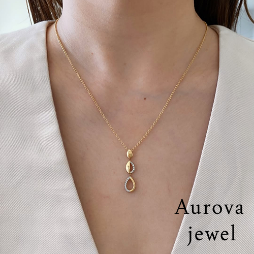 Pear Diamond Drop Pendant Necklace | Diamond Teardrop Necklace | 14K Gold Pendant