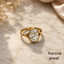 Old Cut Diamond Ring | Oval Vintage Gold Ring | Aurova Jewel