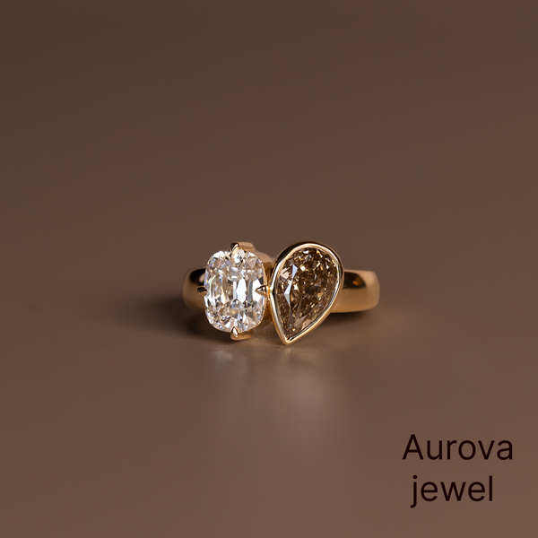 Pear & Oval Toi et Moi Diamond Ring | Two Stone Yellow Gold Ring