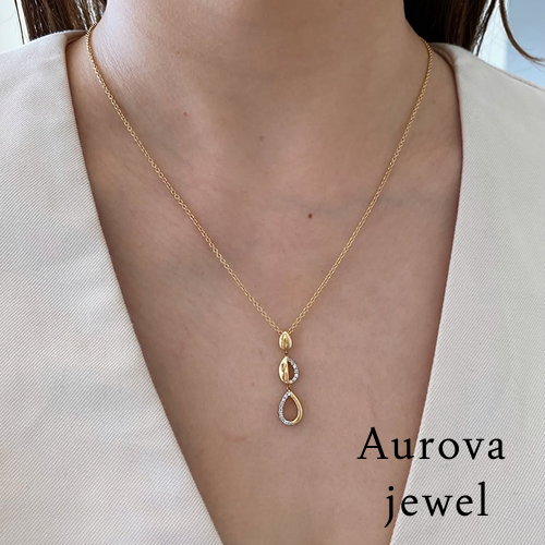 Pear Diamond Drop Pendant Necklace | Diamond Teardrop Necklace | 14K Gold Pendant Secondary image