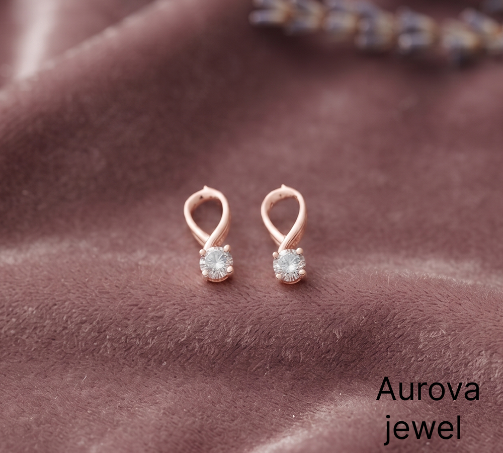 Diamond Loop Stud Earrings | Elegant Gold Teardrop Diamond Earrings