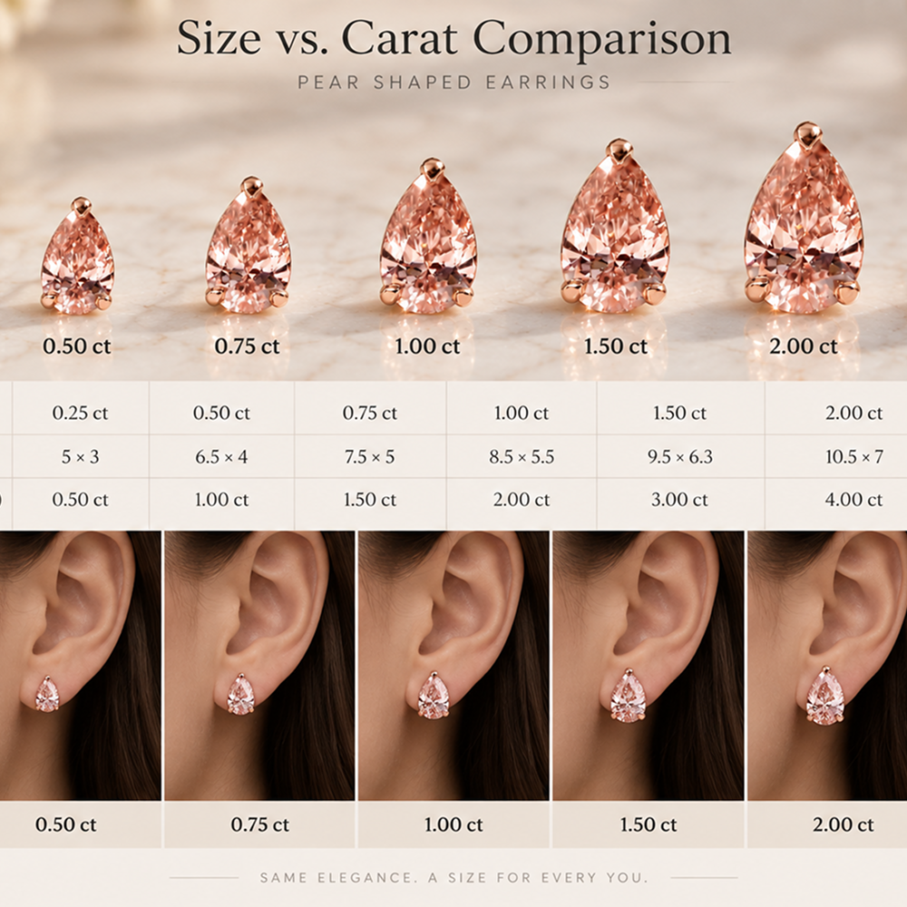 Pear Cut Pink Diamond Stud Earrings, Rose Gold Minimalist Bridal Jewelry, Anniversary Gift for Her