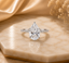 Pear Cut Diamond Engagement Ring | Elegant Halo Pavé Diamond Ring